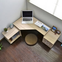 ���[�^�C�v�f�X�N3�_�Z�b�g 85cm�� �I�[�N